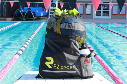REZ SPORT TeamVent™ Large Mesh Swim Backpack – 40L Quick-Dry Swim Gear Bag