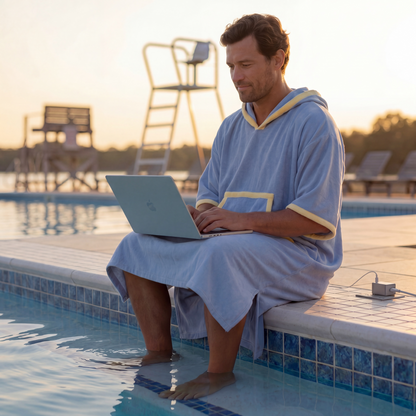 REZ SPORT DryShift™ Hooded Poncho Towel – Quick-Dry Microfiber Changing Robe