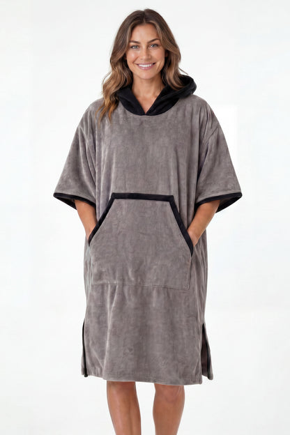 REZ SPORT DryShift™ Hooded Poncho Towel – Quick-Dry Microfiber Changing Robe