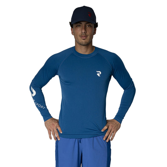 Reorg Rash Guard Blue Unisex Rash Guards – Rez Sport