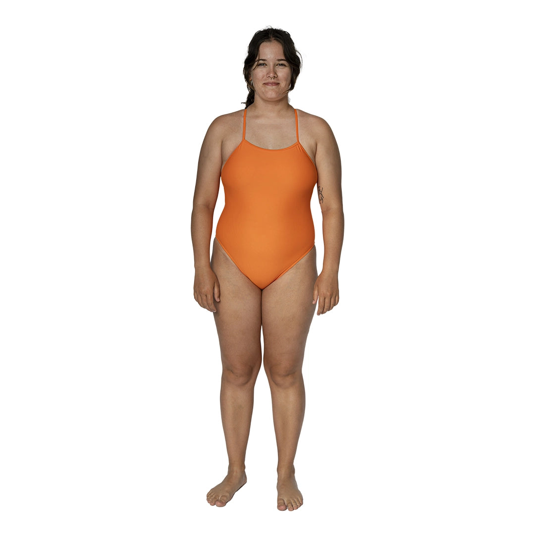 Diagonix Thin Strap Swimsuit – Orange