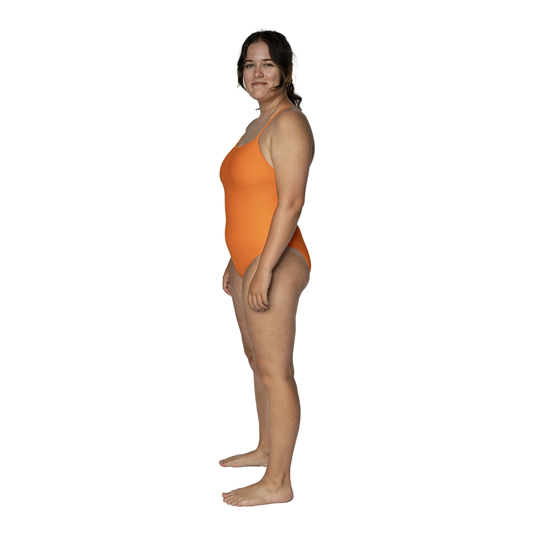 Diagonix Thin Strap Swimsuit – Orange