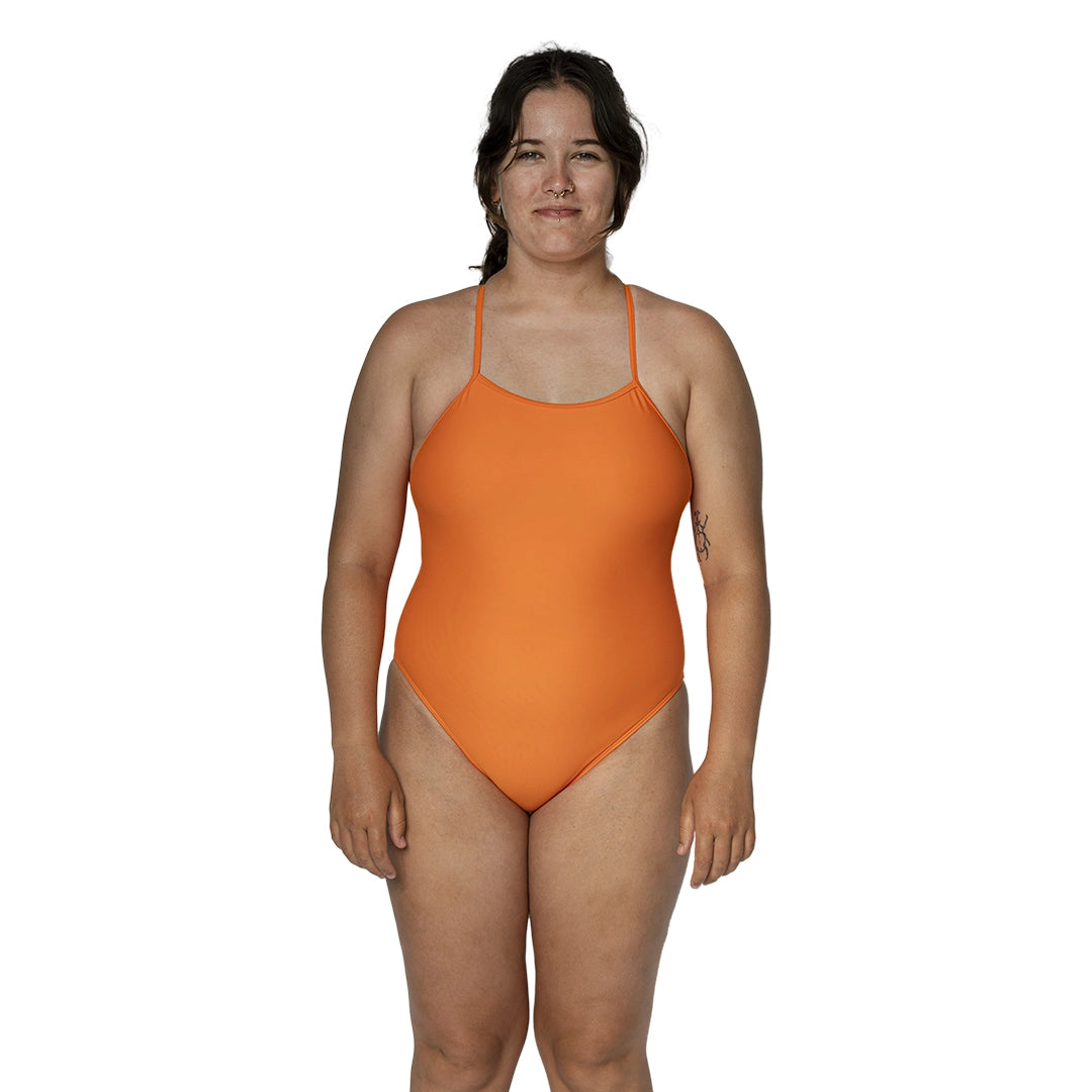 Diagonix Thin Strap Swimsuit – Orange