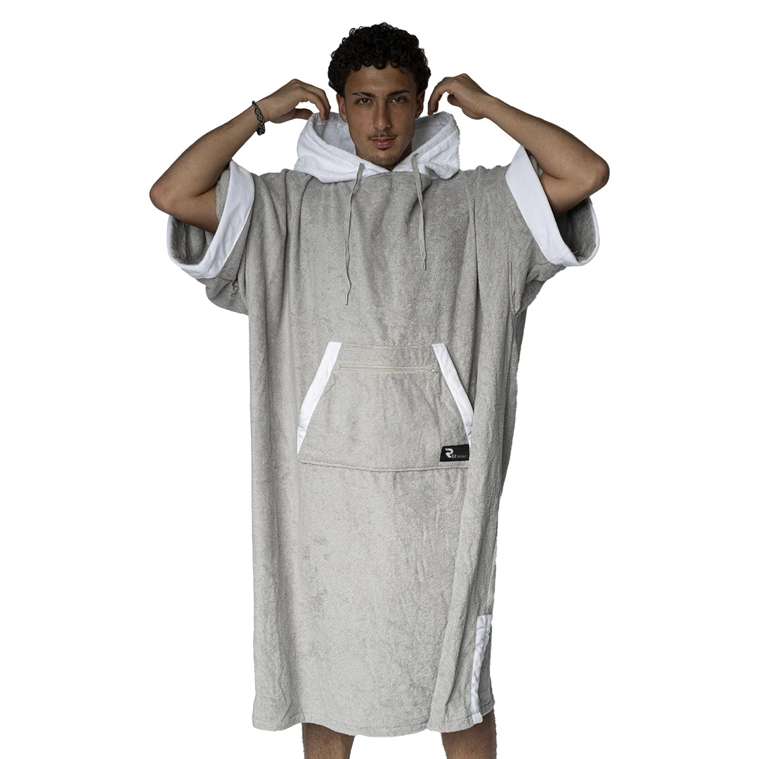 Hooded Beach Ponchos Gray