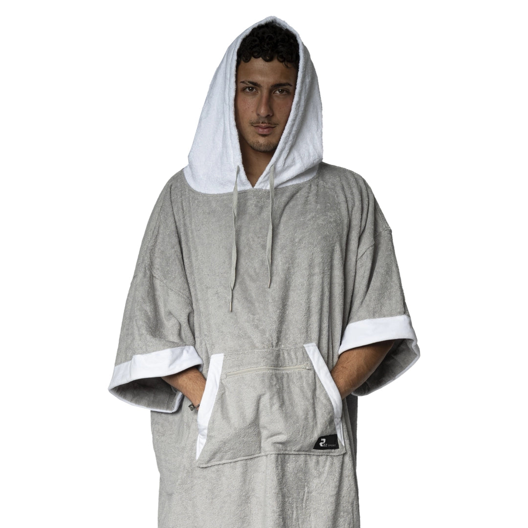 Hooded Beach Ponchos Gray