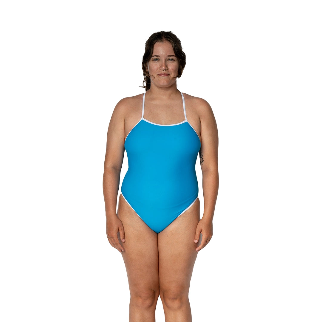 Diagonix Thin Strap Swimsuit – Blue