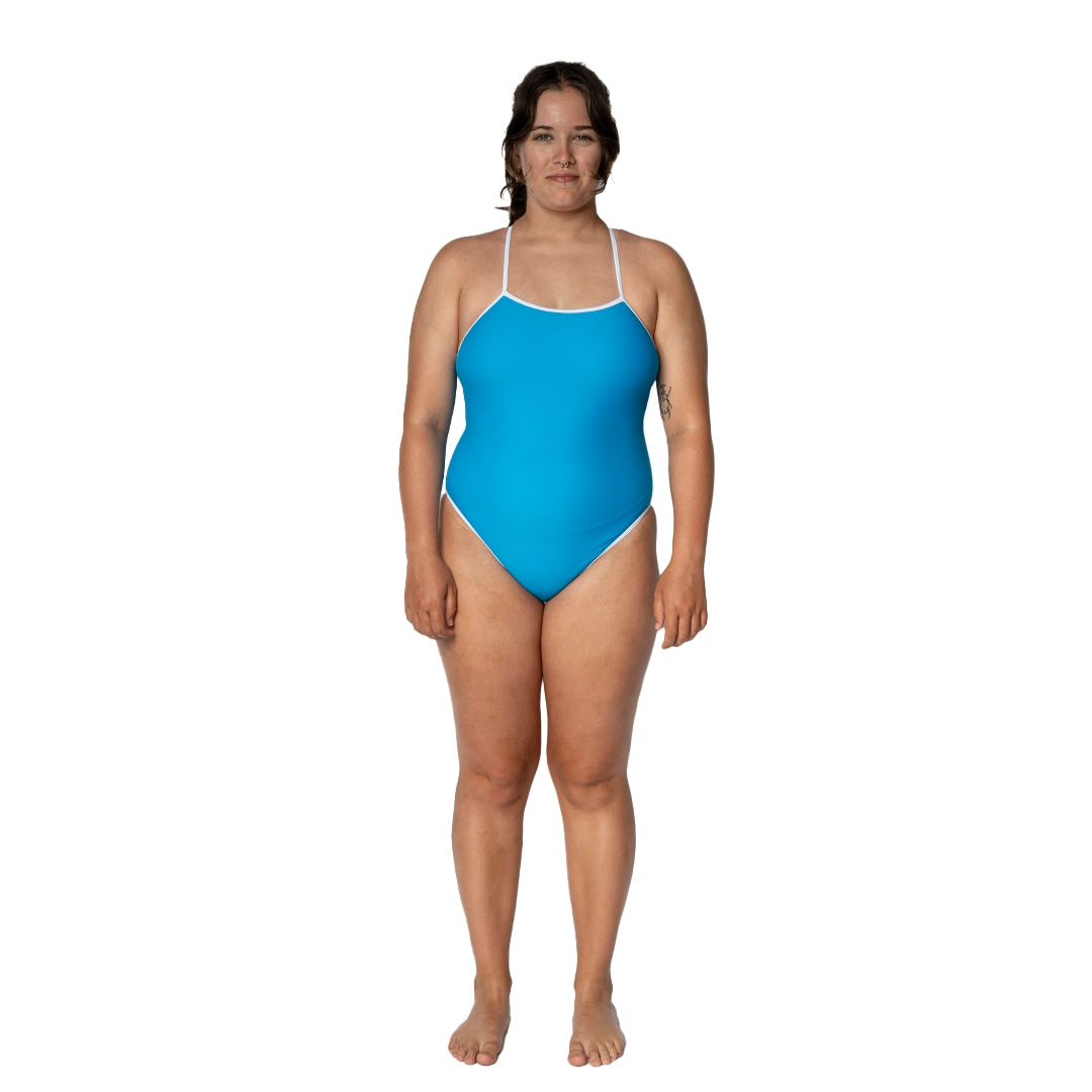 Diagonix Thin Strap Swimsuit – Blue
