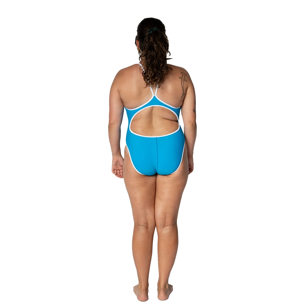 Diagonix Thin Strap Swimsuit – Blue