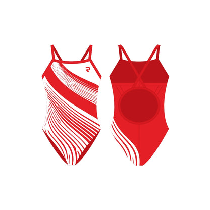 Diagonix Thin Strap Swimsuit – Scarlet Wave