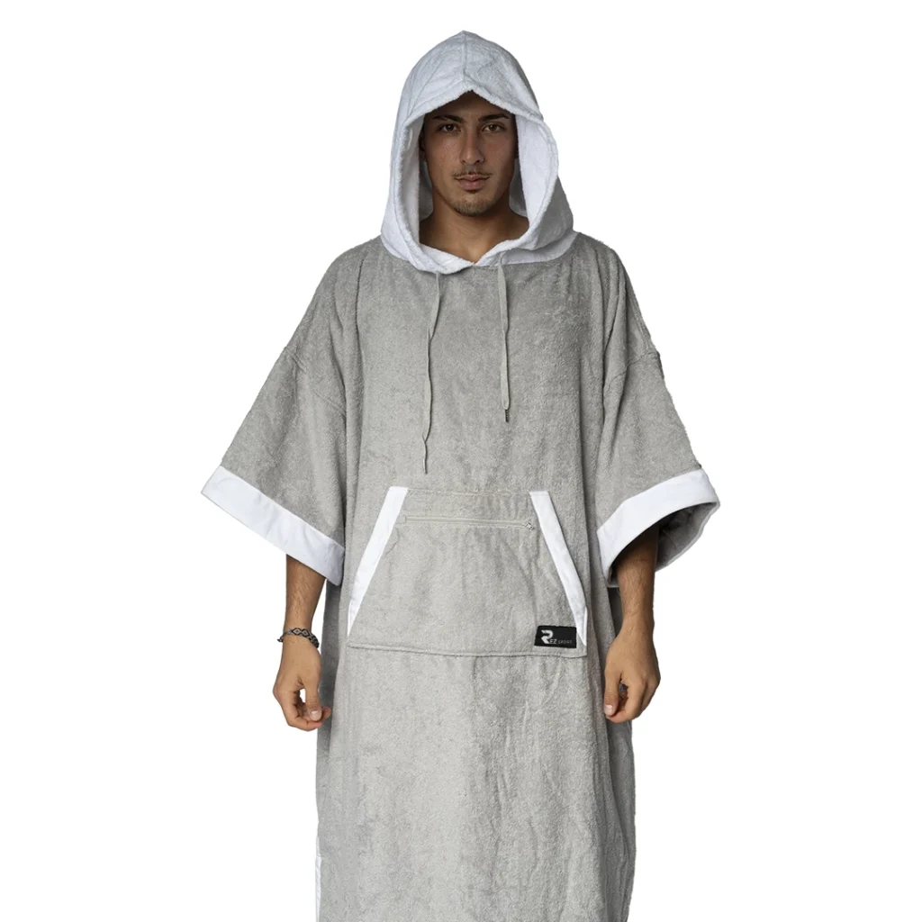 Hooded Beach Ponchos Gray